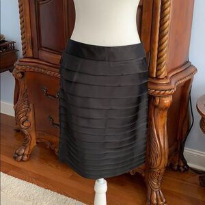 WHBM black satin tiered pencil skirt- Size 2